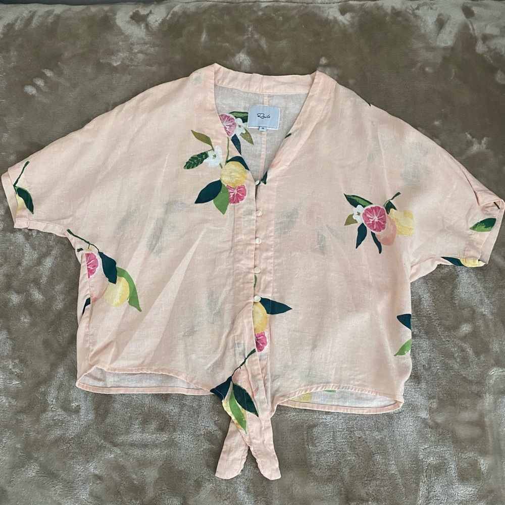 Thea Floral Print Tie-Front Shirt